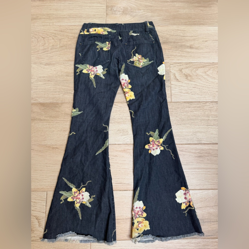 Free People Low Waist Floral Women's Jeans - Picture 6 of 7